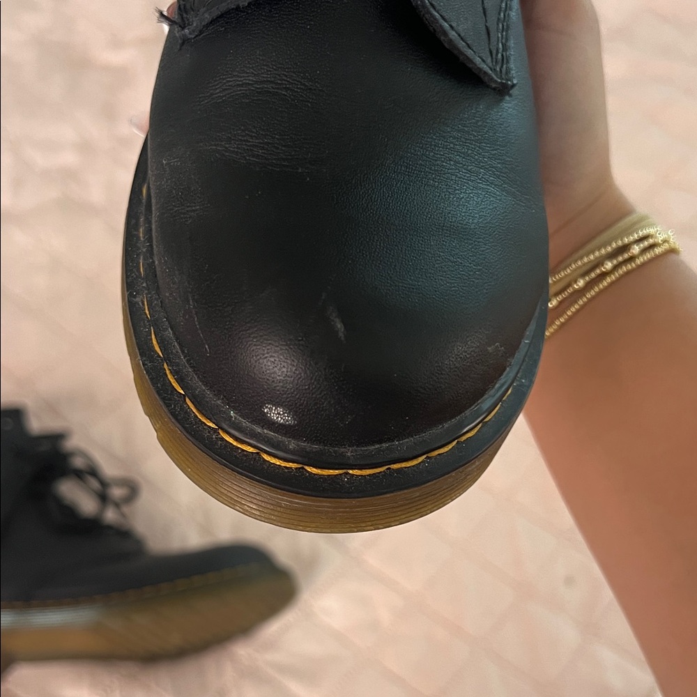 Dr. Martens Black Leather Combat Boots - Picture 3 of 4